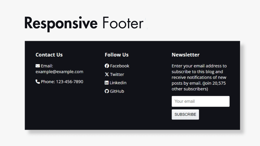 html css Responsive Footer