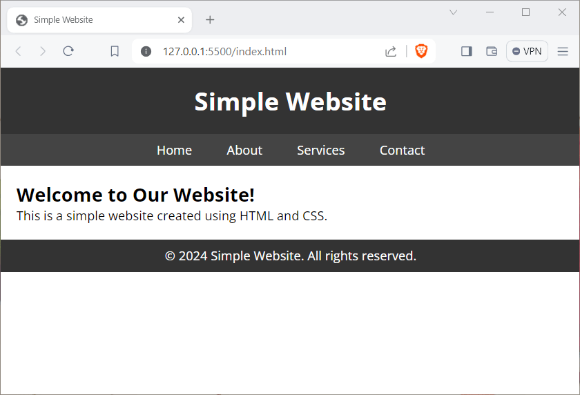 Simple Website Using HTML And CSS